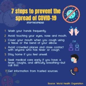 7 steps to prevent the spread of COVID-19