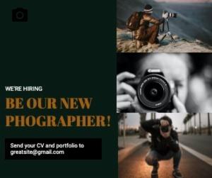 BE OUR NEW PHOGRAPHER!